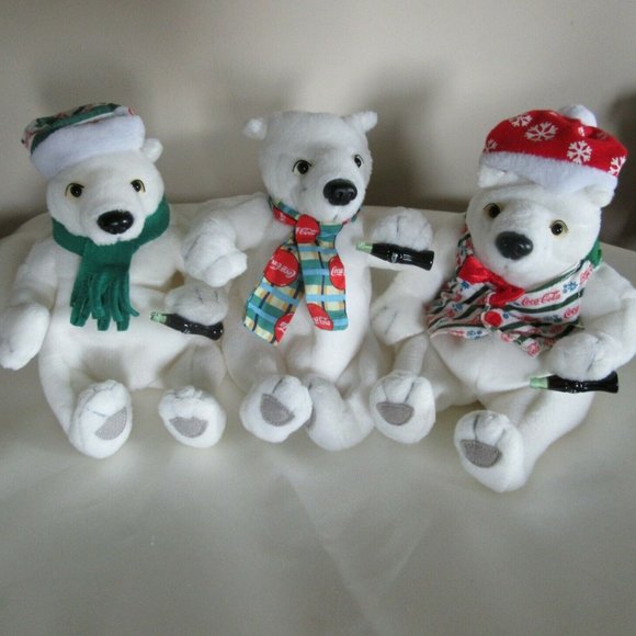 Coke Cola Bears Beanie - Lot sale - Picture 1 of 3